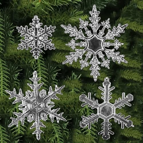 Miniatura 5 de MIAO JIN 48 piezas de plástico colgantes de Icicles colgantes colgantes para árbol de Navidad decoración de fiesta de boda transparencia