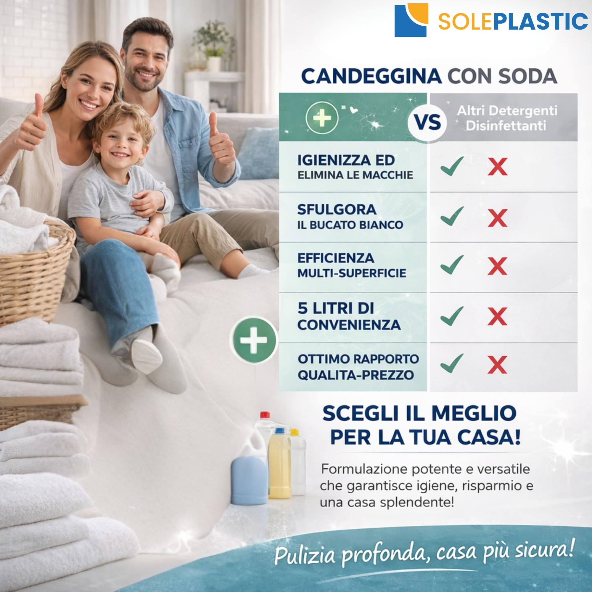 Eau de Javel Avec Soda 5 L Eau de Javel Désinfectant Et Blanchissant (1)