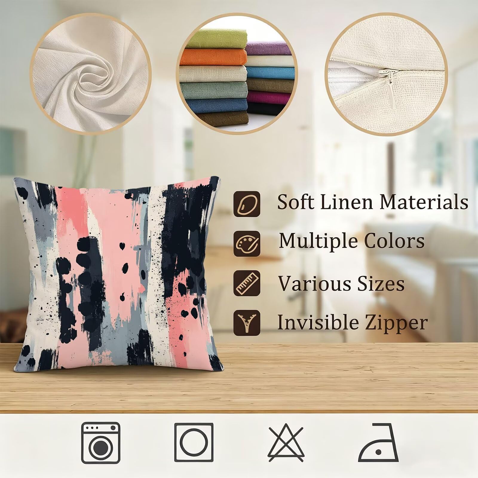 Gris Housse Coussin 60x60 Rose Taie Oreiller 60x60 Lot de 4 Super Doux Protege Oreiller 60 x 60 Decoration Automne Taie D'oreiller Carrées Coussin Canape, pour Maison Chambre Canapé Chaise E - 848