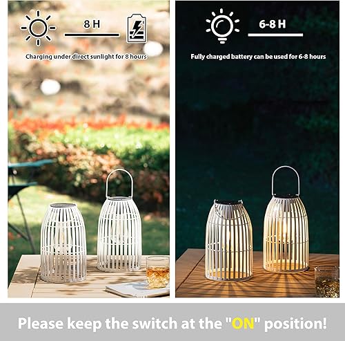 Miniatura 6 de Farol solar para exteriores, impermeable, colgante de metal en forma de jaula de pájaro, lámpara solar decorativa para jardín, patio, porche, juego