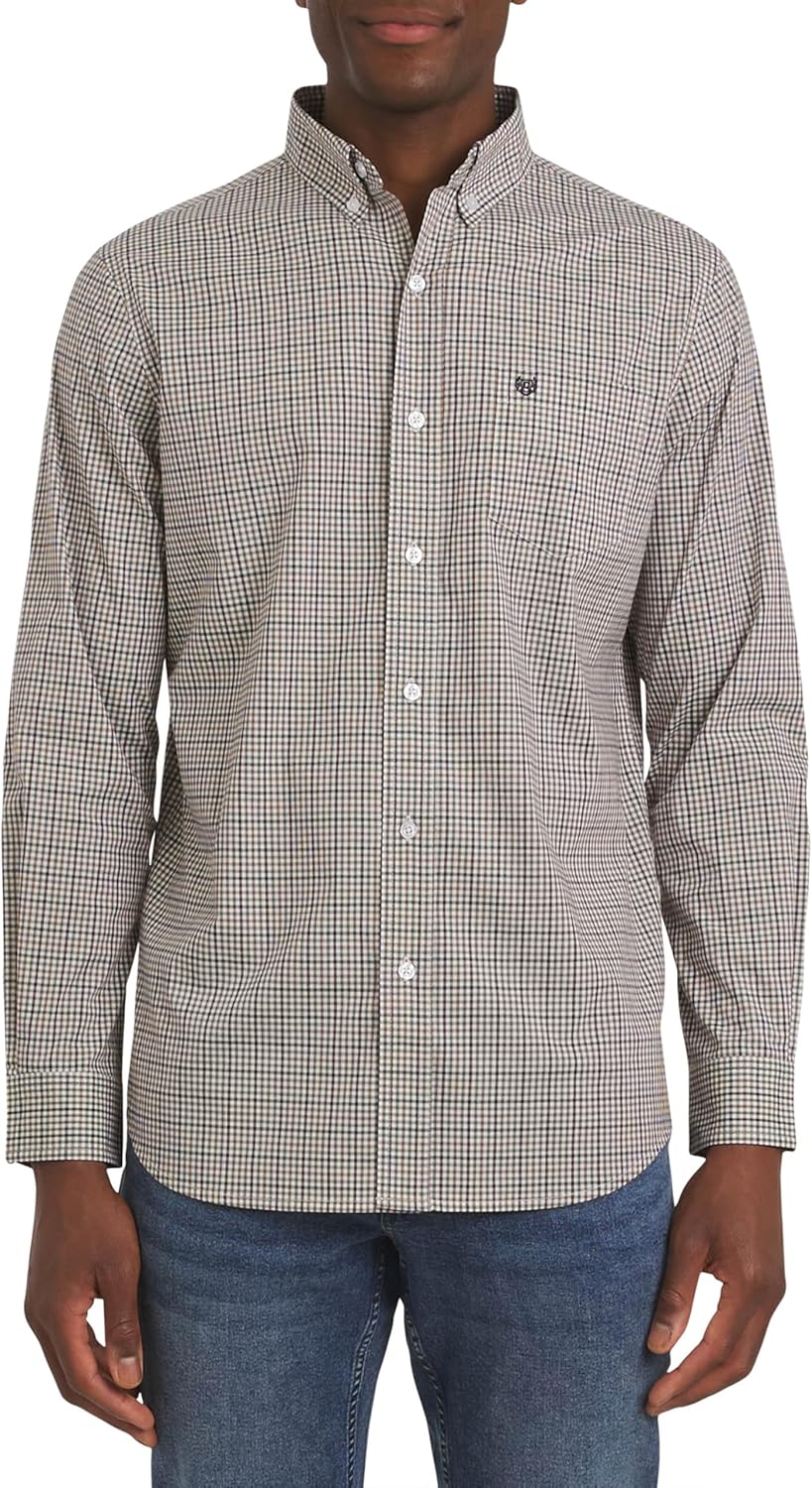Chaps Mens Classic Fit Long Sleeve Button Down Stretch Poplin Casual Shirt