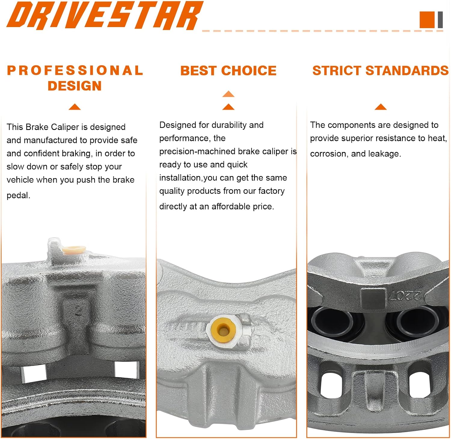 DRIVESTAR 18B4670+18B4671 Pair of 2 New Front Brake Caliper