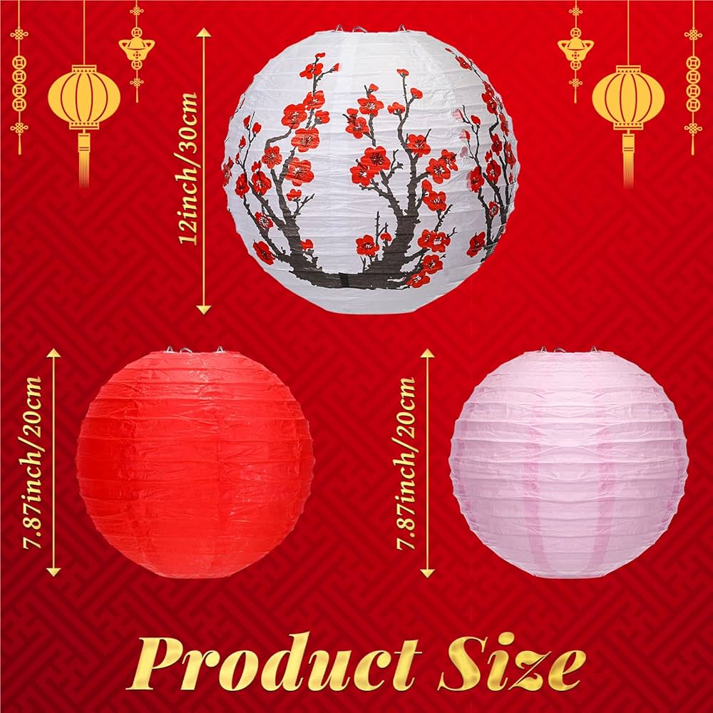 Mudder 20 Pieces Chinese Japanese Paper Lanterns Includes