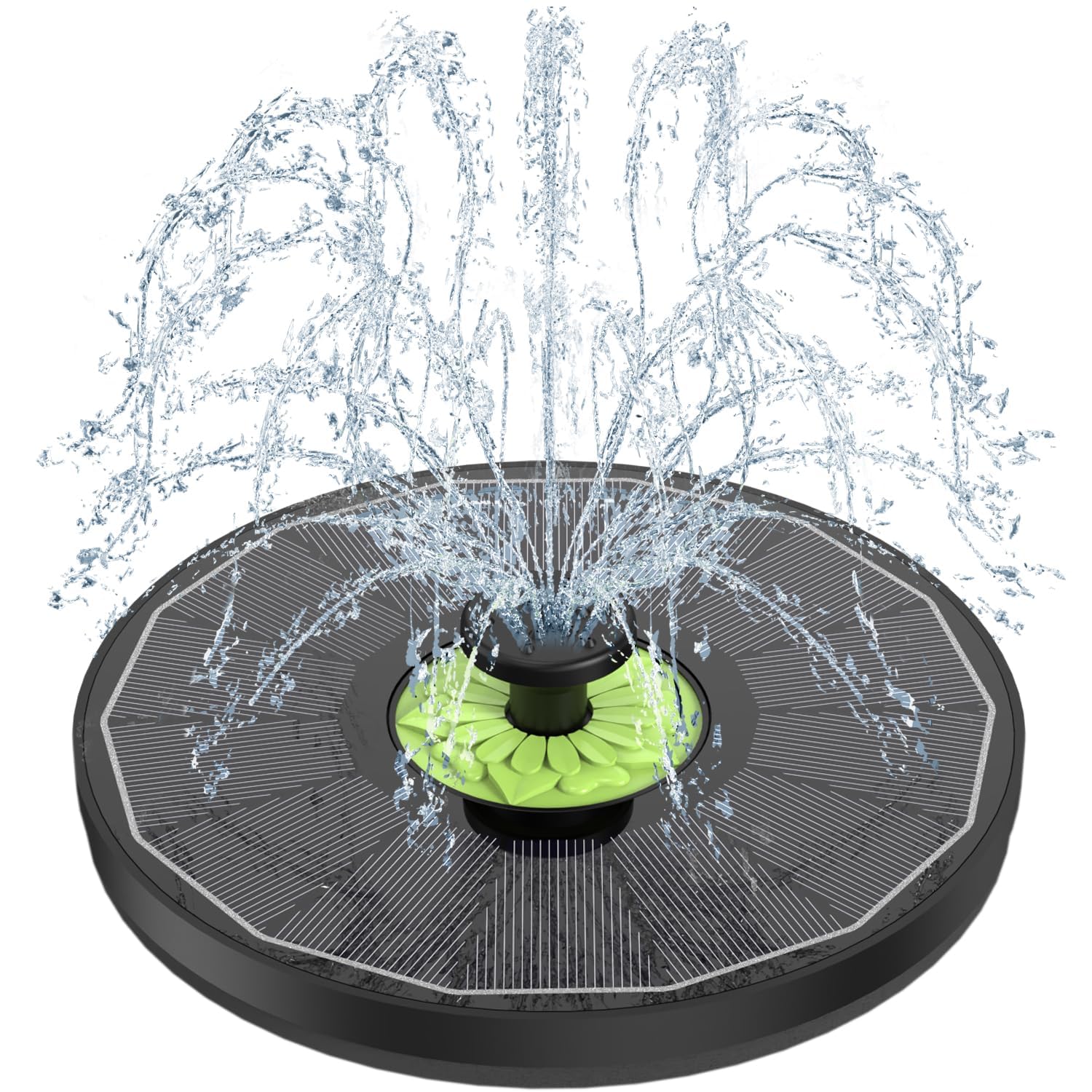 SZMP Solar Springbrunnen, 3.5W Glas Solar Teichpumpe mit 7 Düsen & 4 Fixe Rohre Solar Wasserpumpe Solar Schwimmender Fontäne für Garten, Teich, Vogel-Bad