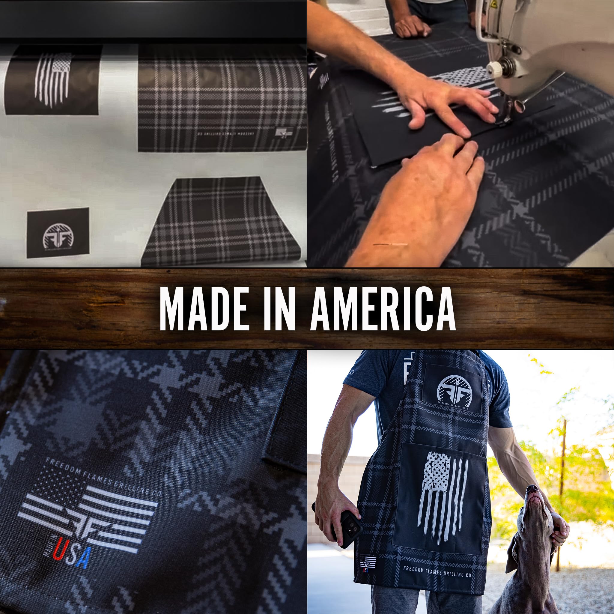 Delantal para parrilla de barbacoa, fabricado en los Estados Unidos, delantal de cocina con bolsillos, accesorio de parrilla para barbacoa y ahumador de carne