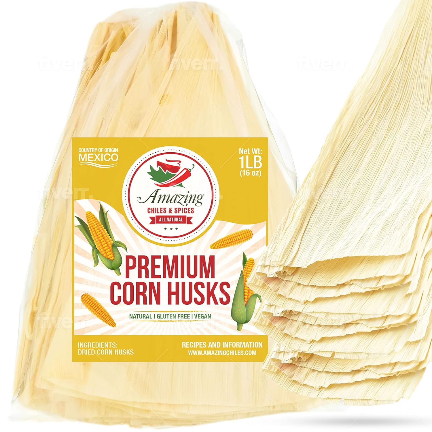 Corn Husks For Tamales 1 LB (16oz) Natural and Premium Dried Corn Husk Tamale