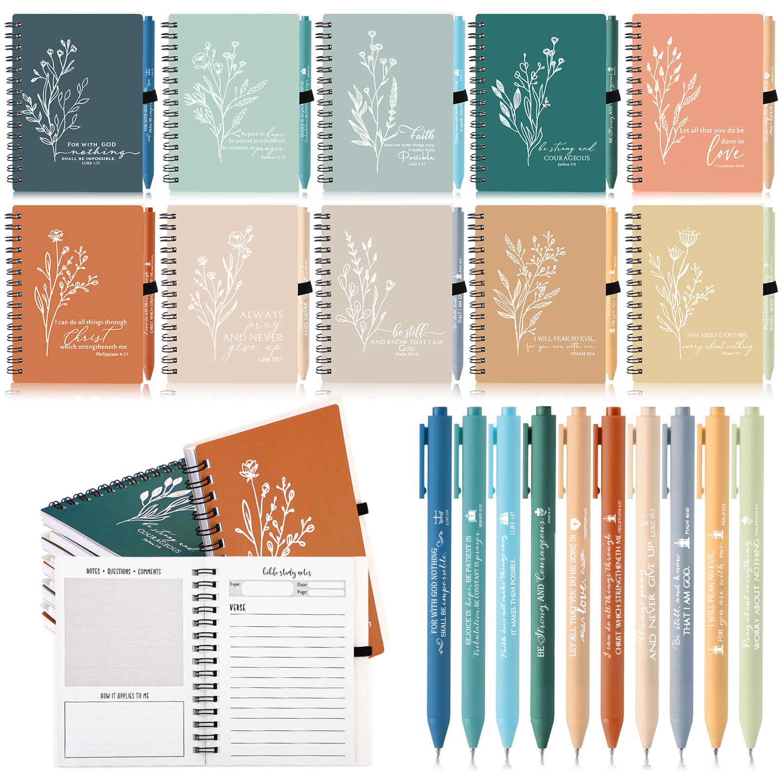 Cuadernos espirales con versículo bíblico para regalo religioso 8