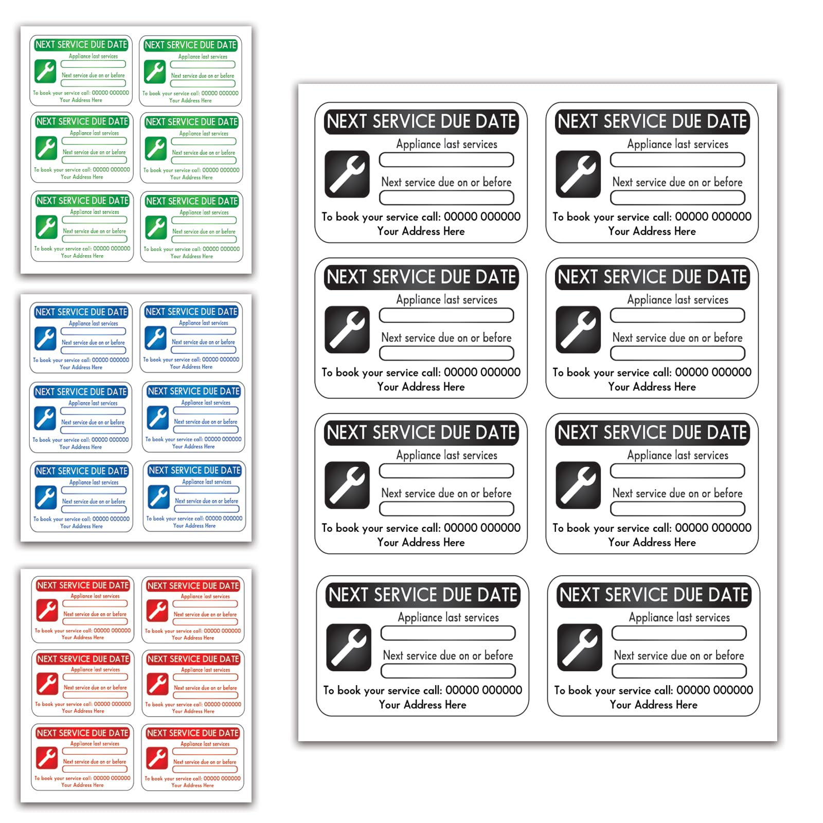 Custom Personalised Appliance Service Reminder Sticker Labels