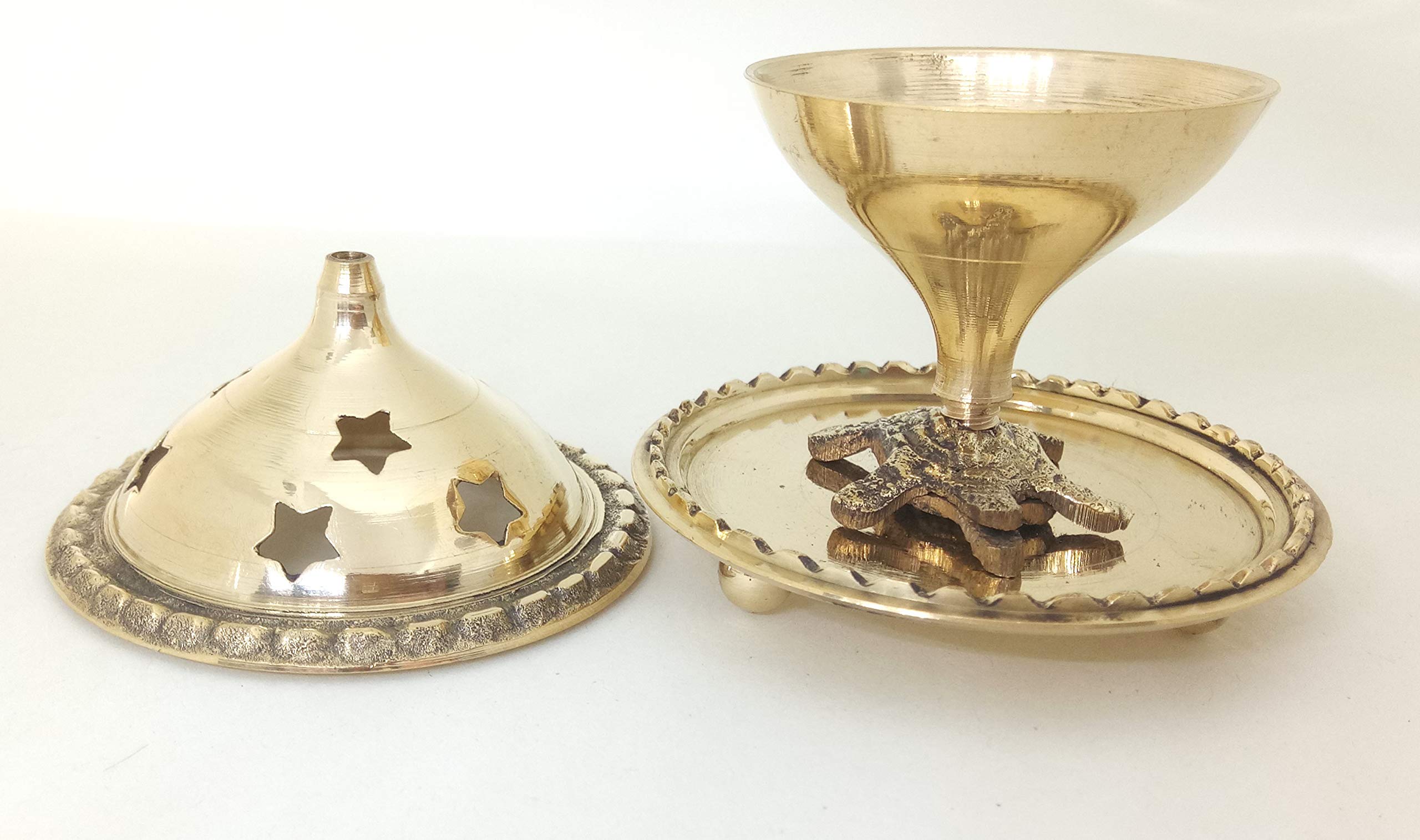 URBAN HAAT Akhand Diya with Tortoise Base (Medium, Brass) for Good Luck 2