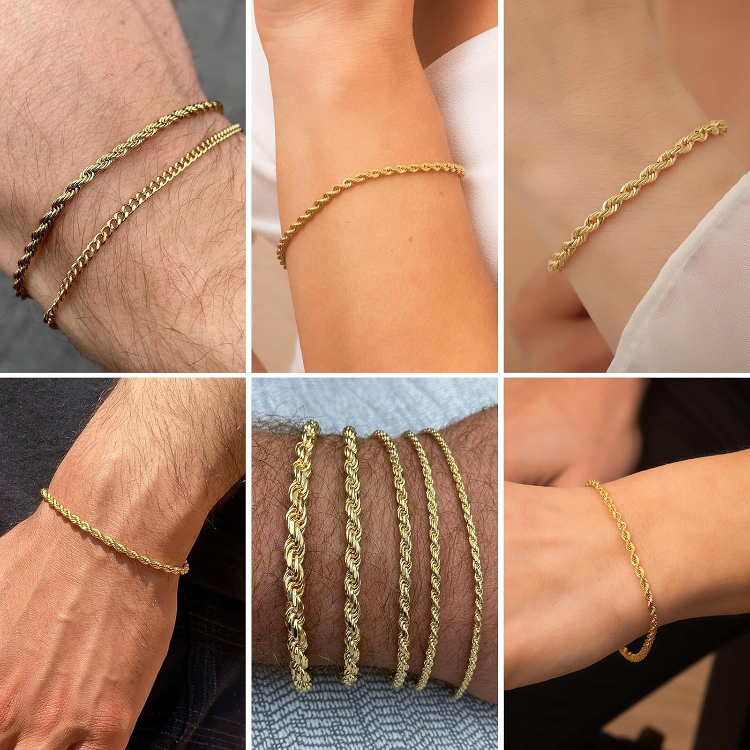 Cadikez 16.5 Feet 18K Gold PVD Plated Stainless Steel Rope Chain, 4mm Width 304 Stainless Steel Rope Chains Roll Bulk for Jewelry Making - Image 6