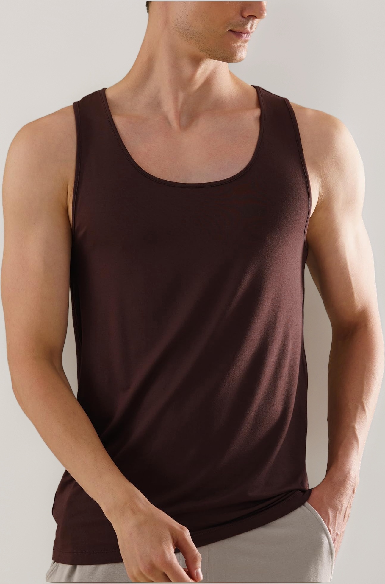 Neo-Skin Round Neck Vest, Anti-Bacterial, Thermoregulating, Bamboo Spandex Shape Retaining Baniyan for Man, Soft and Sustainable Inner for Men