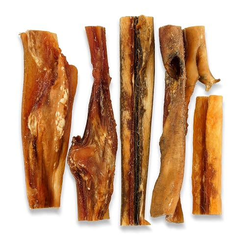 Piel de vacuno seca, 500 g, bocadillo para perros, piel de vacuno para higiene dental e higiene bucal (30 cm)