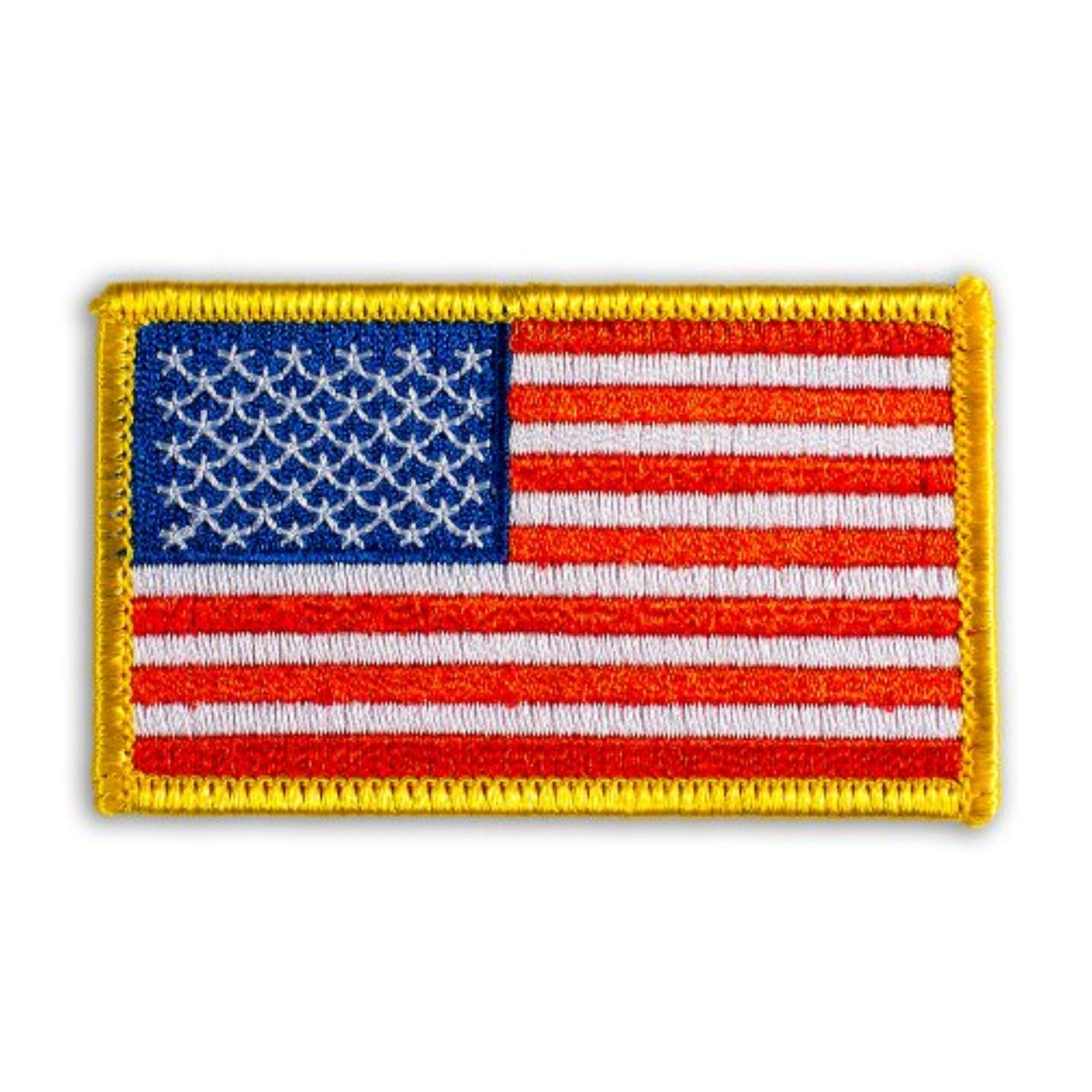 K Chang Hawaiian Iron-On Embroidery Applique Patch American Flag Red, White One Size