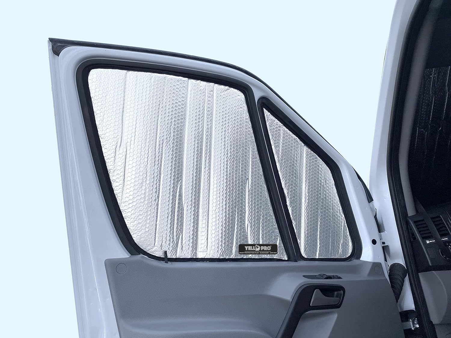 YelloPro Front Seat Side Sunshade (4pcs) Custom Fit for Mercedes Benz Sprinter Van - 2007 2008 2009 2010 2011 2012 2013 2014 2015 2016 2017 2018 - Freightliner Cargo Crew Passenger Motorhome