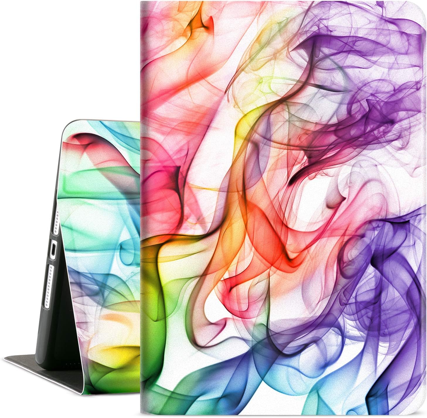 iPad 9th Generation Case, iPad 8th Generation Case, iPad 7th Generation Case, iPad 10.2 Case Kid Boy Girl Women Men Multi-Angle View Case Adjustable Stand Auto Wake/Sleep, Colored Smoke