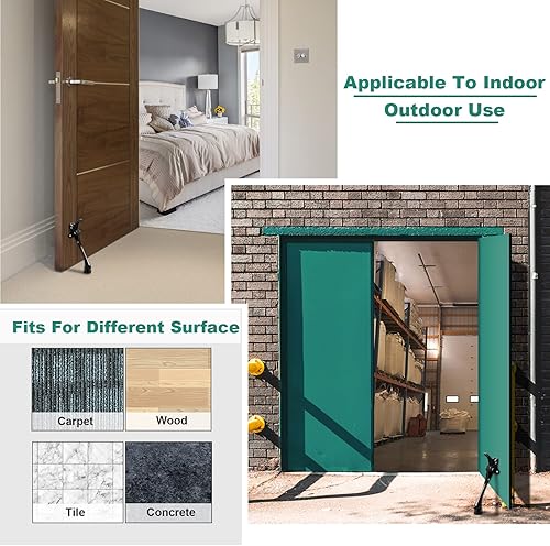 Miniatura 6 de Topes de puerta, tope de puerta abatible de 6 pulgadas, punta de goma antideslizante, tope de puerta resistente de un solo toque para parte inferior