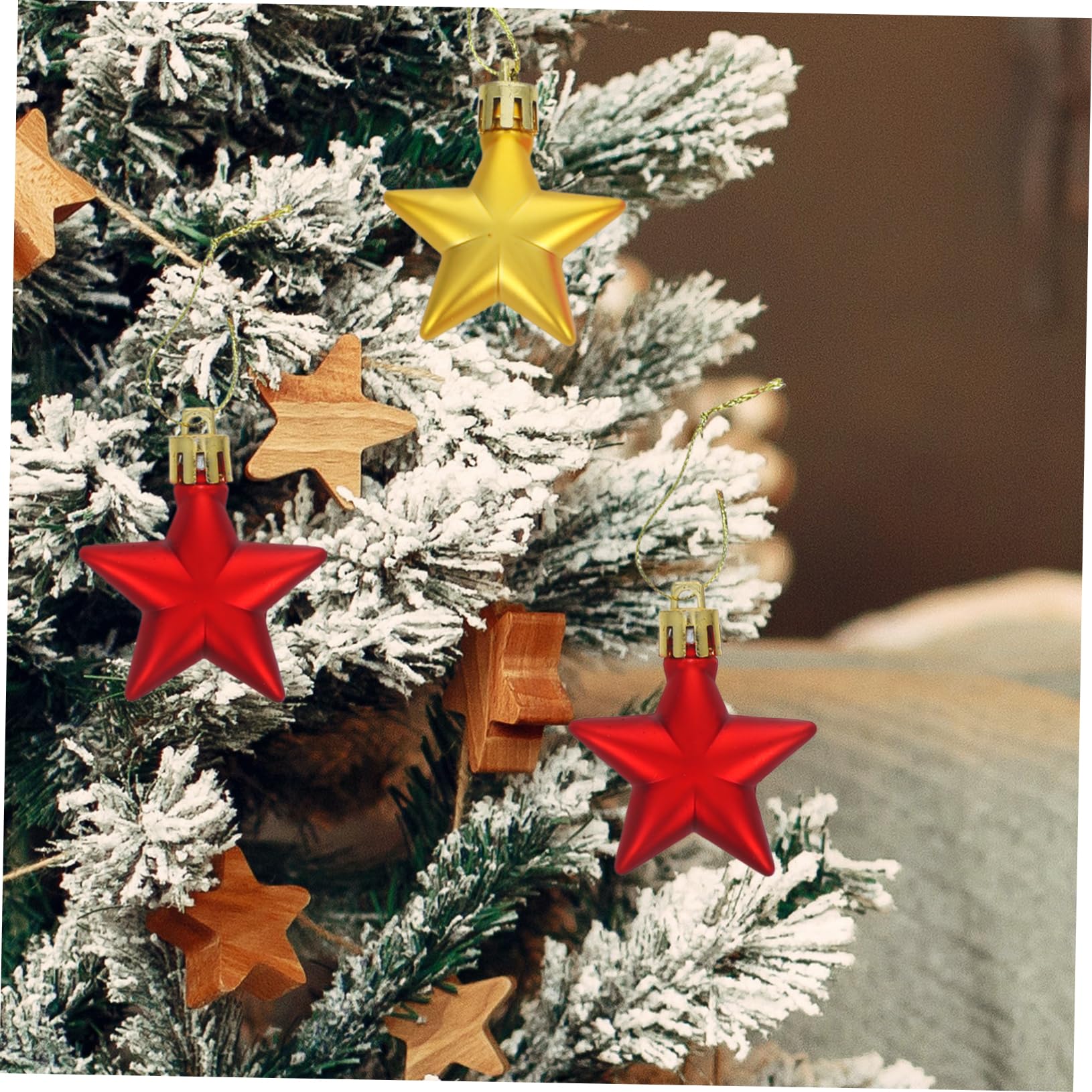 Amosfun 4 Set Di Ornamenti Appesi Per Albero Di Natale Ornamenti A Forma Di Stella Decorazioni Per Albero Di Natale Pendenti Natalizi 12 Pezzi * 4