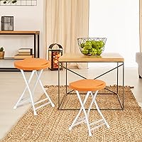 Vista 30 de Taburete plegable de 24 pulgadas con asa, taburete de bar plegable con pies antideslizantes, silla plegable, taburete plegable para interiores