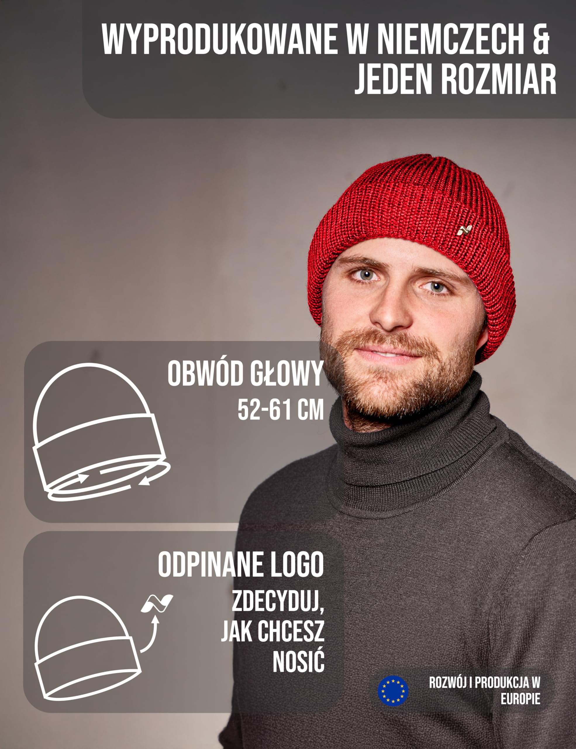 NYTTED Troyer czapka damska i męska – Made in Germany – Fisherman Beanie ze 100% najdelikatniejszej żywej wełny
