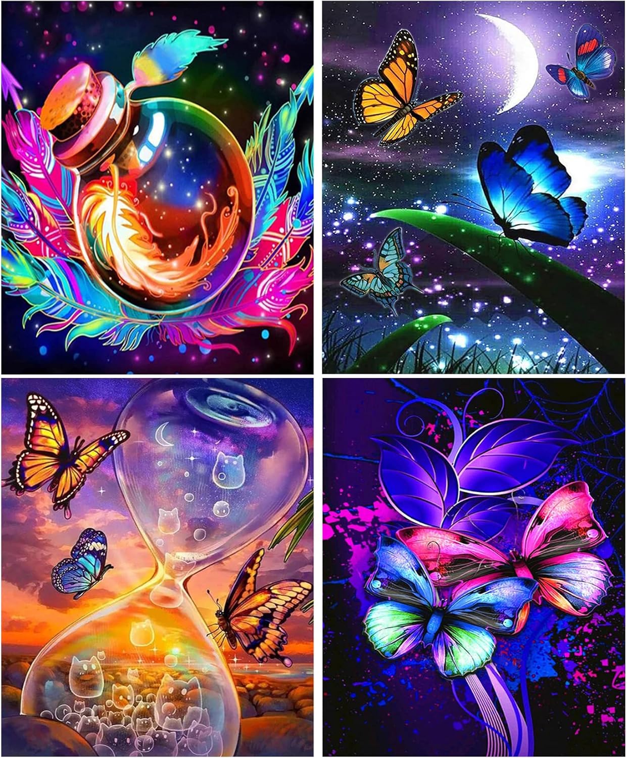 5D Diy Diamond Painting Kit 4 Pezzi Diamond Painting Paesaggi Diamond 5D Diy Diamond Painting Kit 4 Pezzi Diamond Painting Paesaggi Diamond