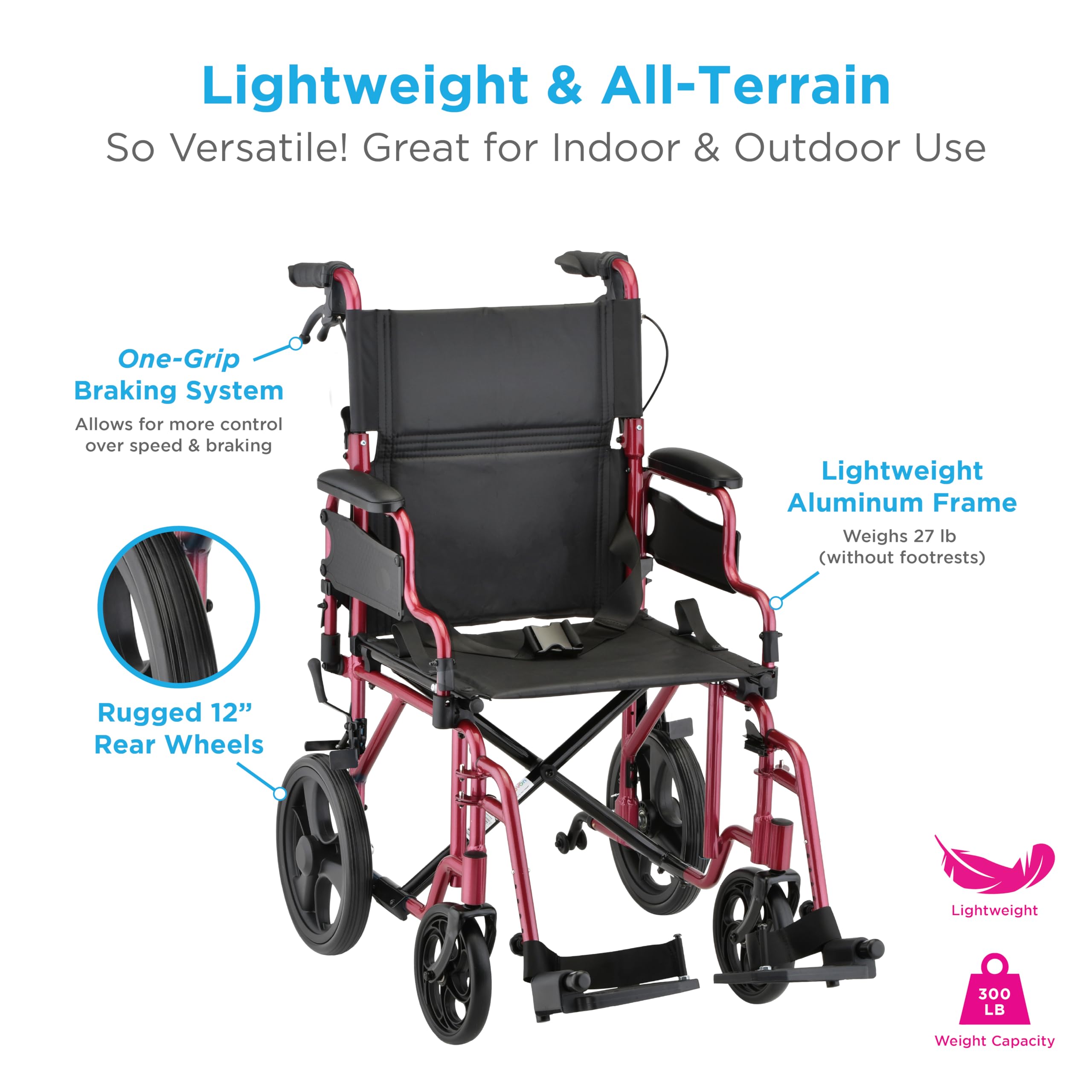 NOVA Folding Transport Chair - Lightweight & Portable -3 NOVA Folding Transport Chair - Lightweight & Portable -3