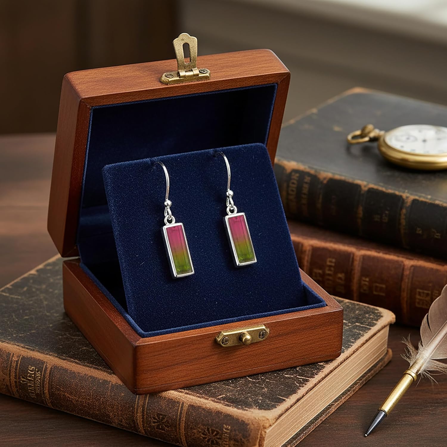 Baguette Shape Gemstone Handmade Healing Earring