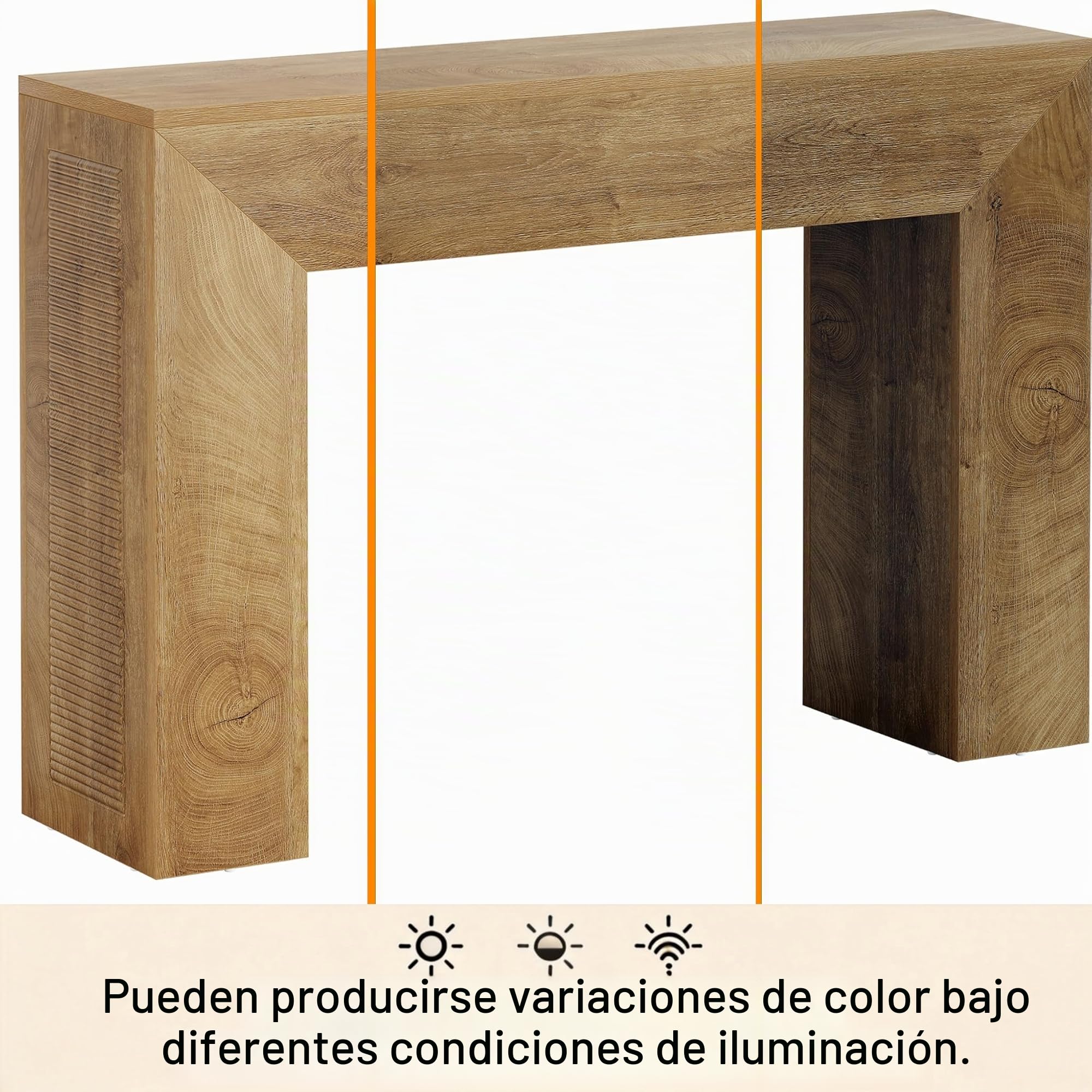 Tribesigns Mesa de consola de 110 cm, rectangular, estrecha, detrás del sofá, mesa de pasillo para entrada, sala de estar, marrón rústico