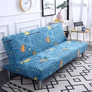 SSDLRSF Housses de canapé 185-215cm Taille Universelle imprimée Housse de canapé-lit Housse de canapé élastique sans Bras Housses de siège Pliant de Grande Taille Housses Extensibles