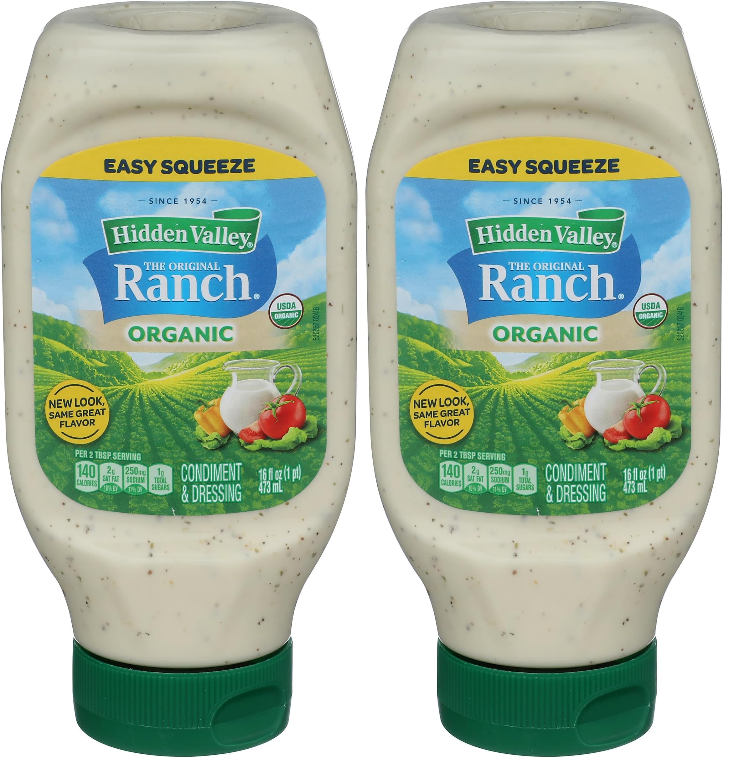 Hidden Valley Original Ranch Organic Salad Dressing & Topping, Gluten Free - 16 Ounce Bottle (Package May Vary) (Pack of 2)