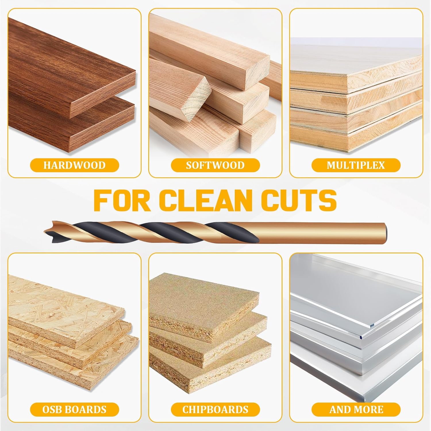 25PCS Brad Point Wood Drill Bit Set,1-13mm with 0.5mm Step,HSS Fully Ground Straight Shank Double Flute Drill Bits for Woodworking,Index Storage Case