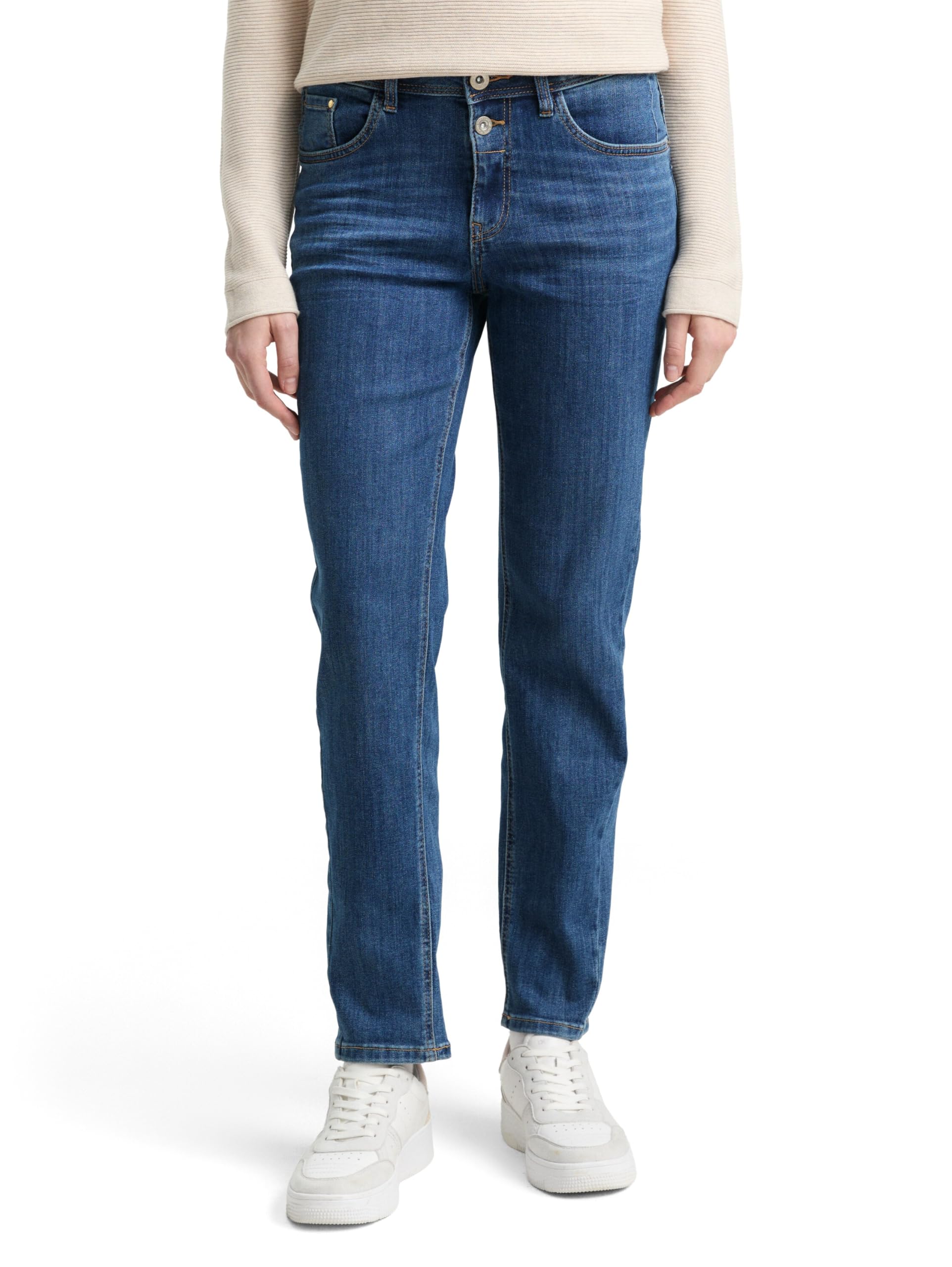 TOM TAILOR Damen TTADEVA Boyfriend Jeans mit Stretch 1047854