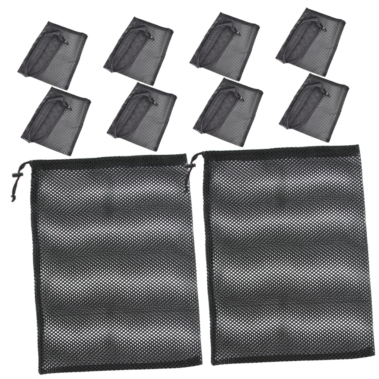 HOOTNEE 10pcs Fruit Storage Bag Net Bag for Beach Sports Equipment Bags Small Net Bag with Drawstring Basketball Mesh Bags Polyester Mesh Bag Golf Ball Bag Mesh Drawstring Bag Laundry Bags
