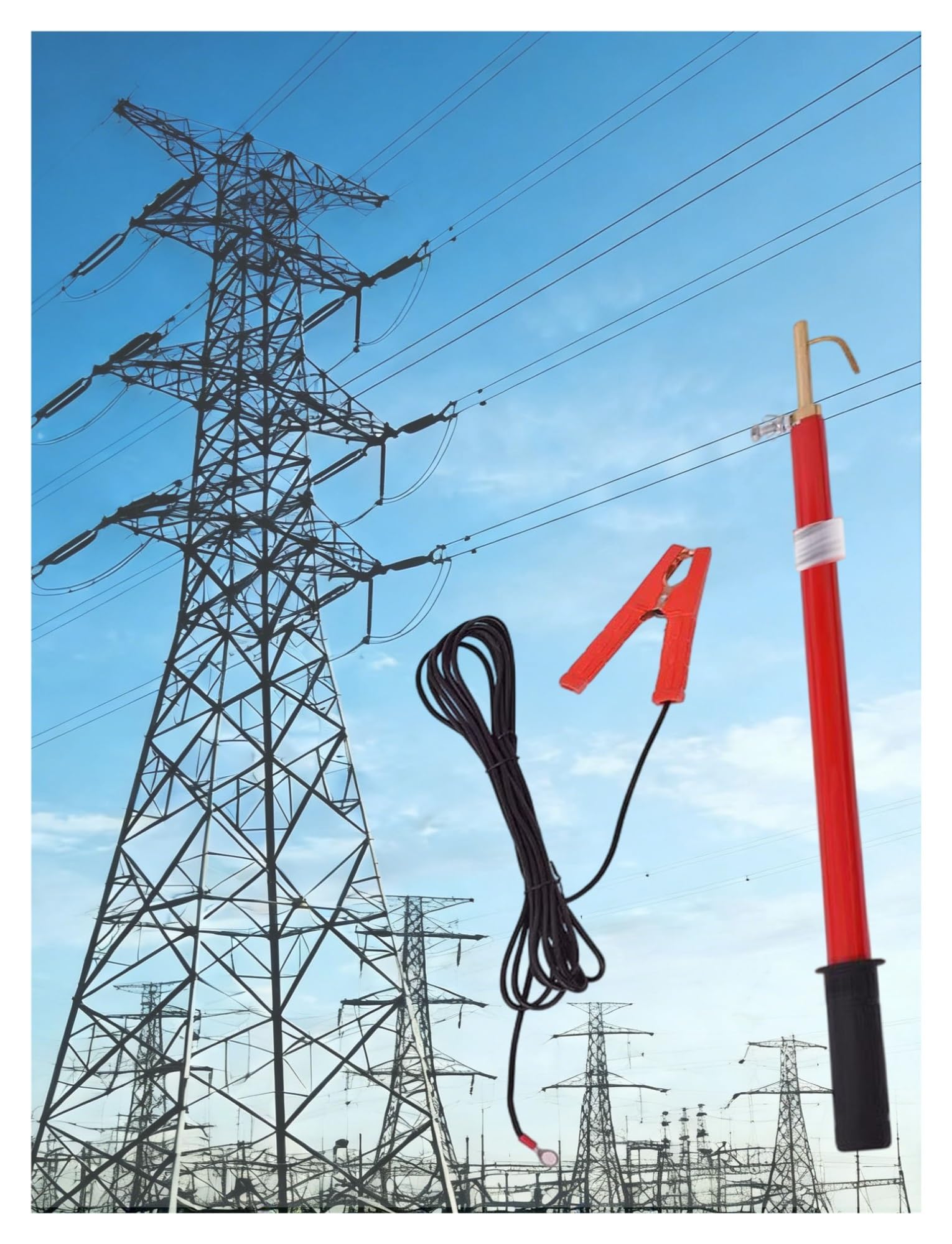 Matériel de sécurité double mode portable et outil de décharge haute tension télescopique