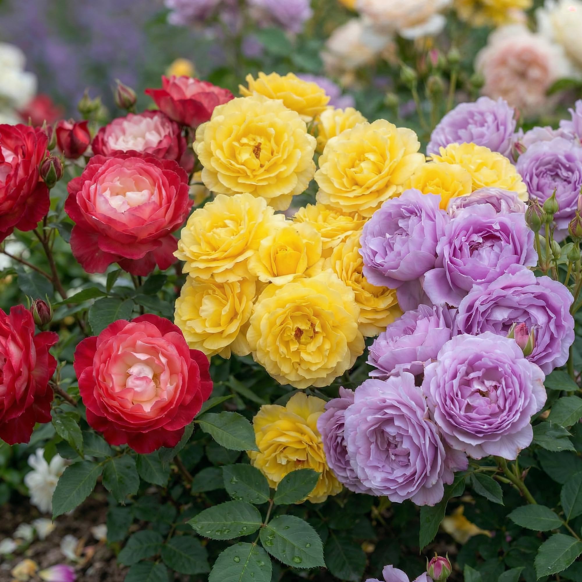 Rosen Kollektion - 3 Pflanzen - Stauden Winterhart Mehrjährig - Duftende Echte Rosen aus Holland - für Garten & Rabatten (keine Samen, nicht künstlich)