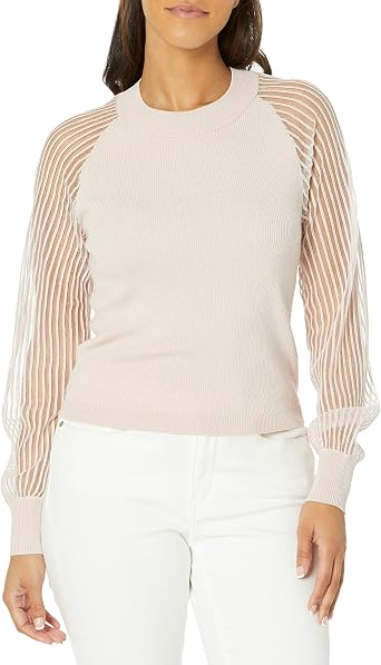Club Monaco Womens Womens Sheer Sleeve Sweater
