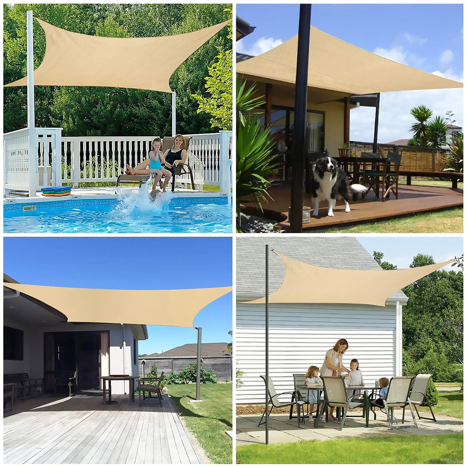 Markizy blokowe, Prostokątny żagiel przeciwsłoneczny 3x6m Oxford Canopy 21 kolorów(1)