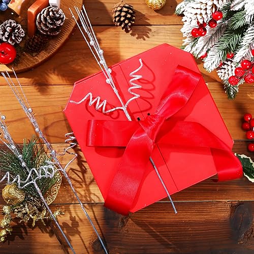 Miniatura 3 de Xinnun 30 piezas de púas y aerosoles con purpurina de bayas rizadas con purpurina de 14 pulgadas, ramas artificiales de tallo rizado para decoración