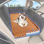 Dog Car Bed, Non-Slip Backseat Extender Pet Mat, Removable Washable Dog Bed for SUVs, Sedans & Trucks, Anti-Slip Travel Bed for Dogs, Easy Clean & Scratch-Proof & Comfort (Black, XL(56"Lx28.7"M×2"H))