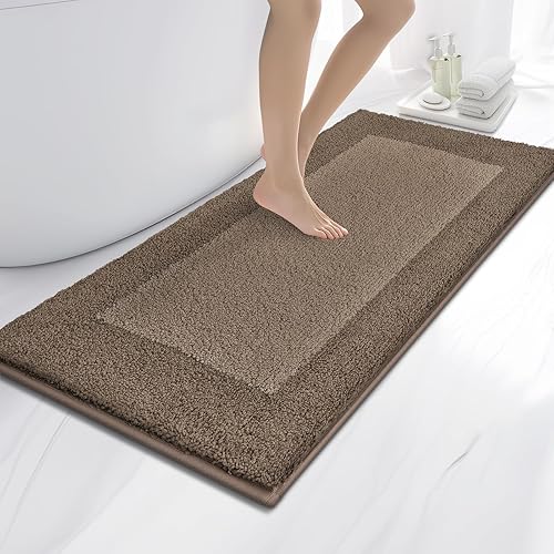Miniatura 31 de Alfombras de baño de 24 x 60 pulgadas, antideslizantes, extrasuaves, absorbentes, lavables a máquina, de secado rápido, para suelo de baño, ducha,