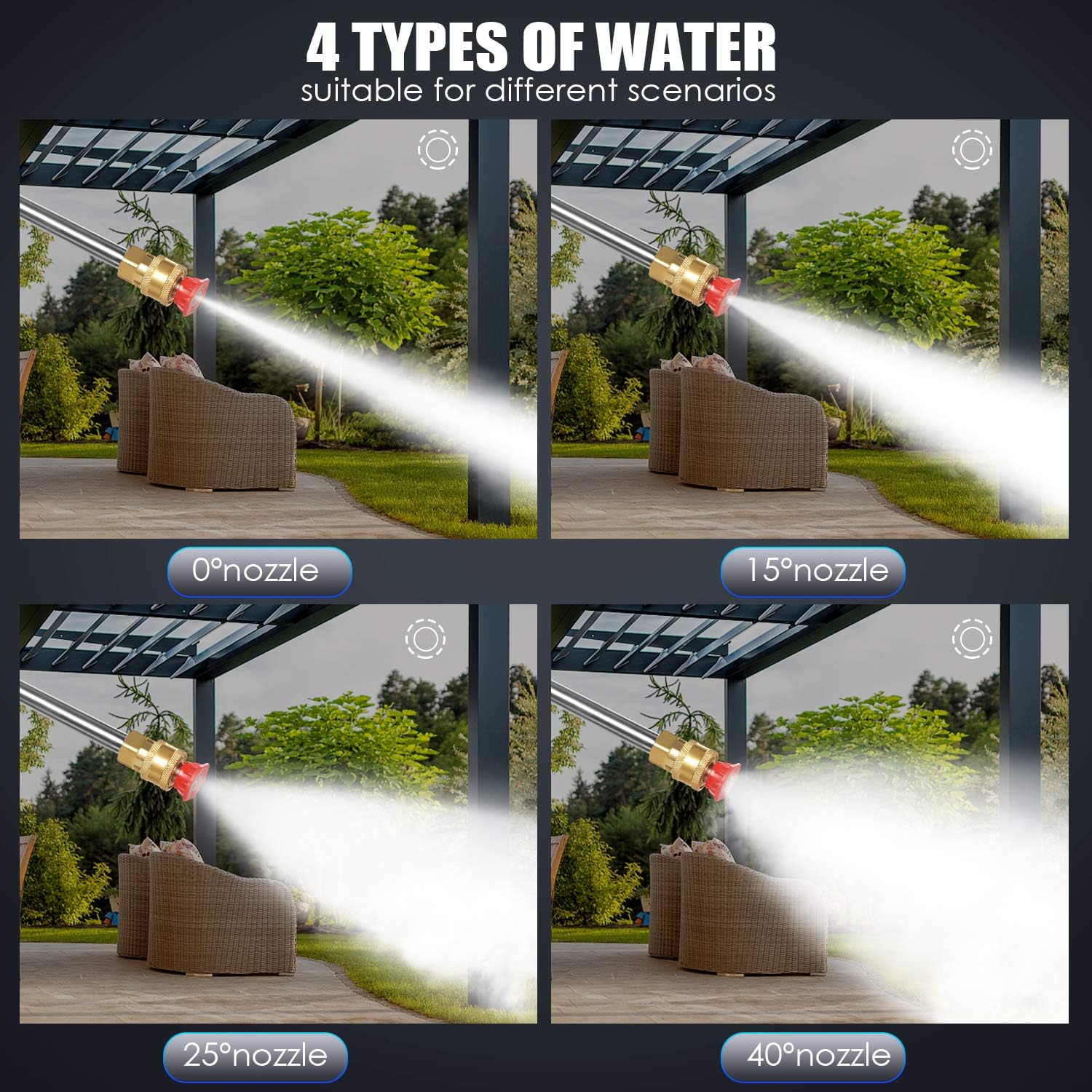 TEANDE 3800PSI Electric Pressure Washer, 2.8GPM High Pressure Power Washer 1800W Machine for Cars Fences Patios Garden Cleaning Hose Reel : Garden & Outdoor