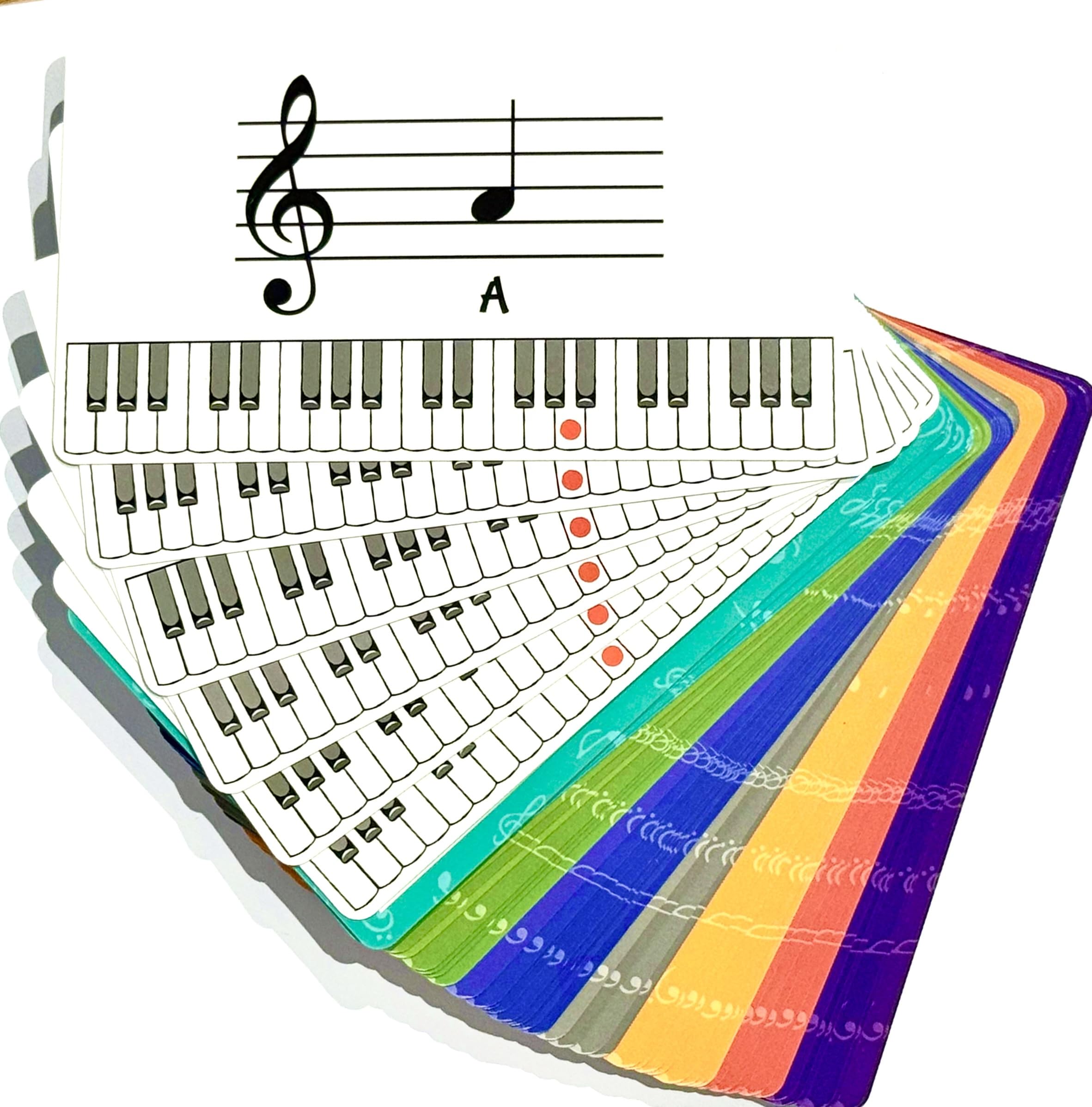 Music Flash Cards for Kids — 56 Large Note Theory Cards | Learn to Read Music | Piano, Guitar, Violin, Flute | Beginner Sight Reading | UK & US Terminology | Lark & Wolf