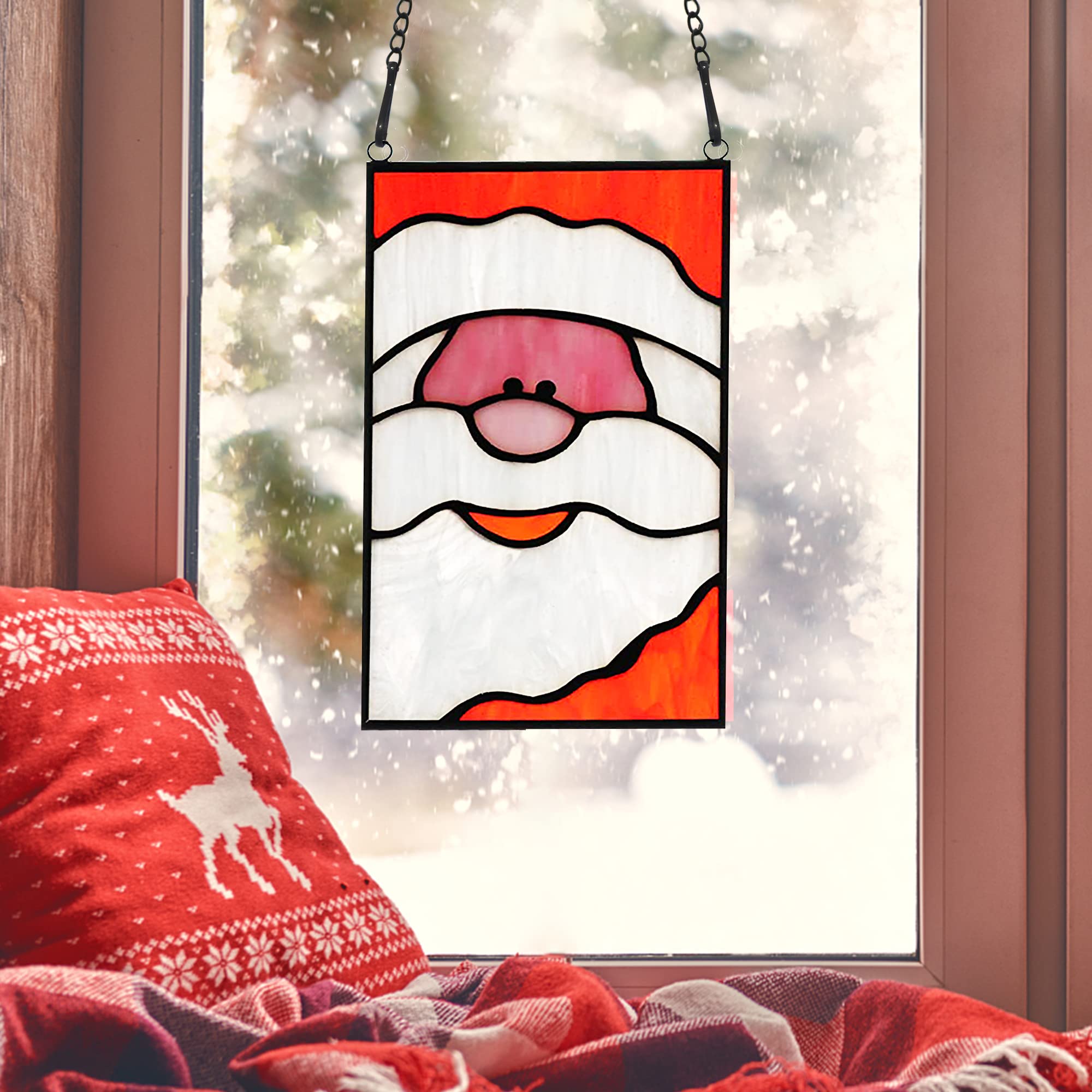 Amazon.co.jp: BOXCASA サンタパネル ステンドグラス ウィンドウ