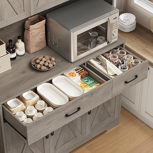 Miniatura 6 de HOSTACK Armario de despensa de 71 pulgadas con estación de carga, armario alto de almacenamiento de despensa de cocina con soporte para microondas,