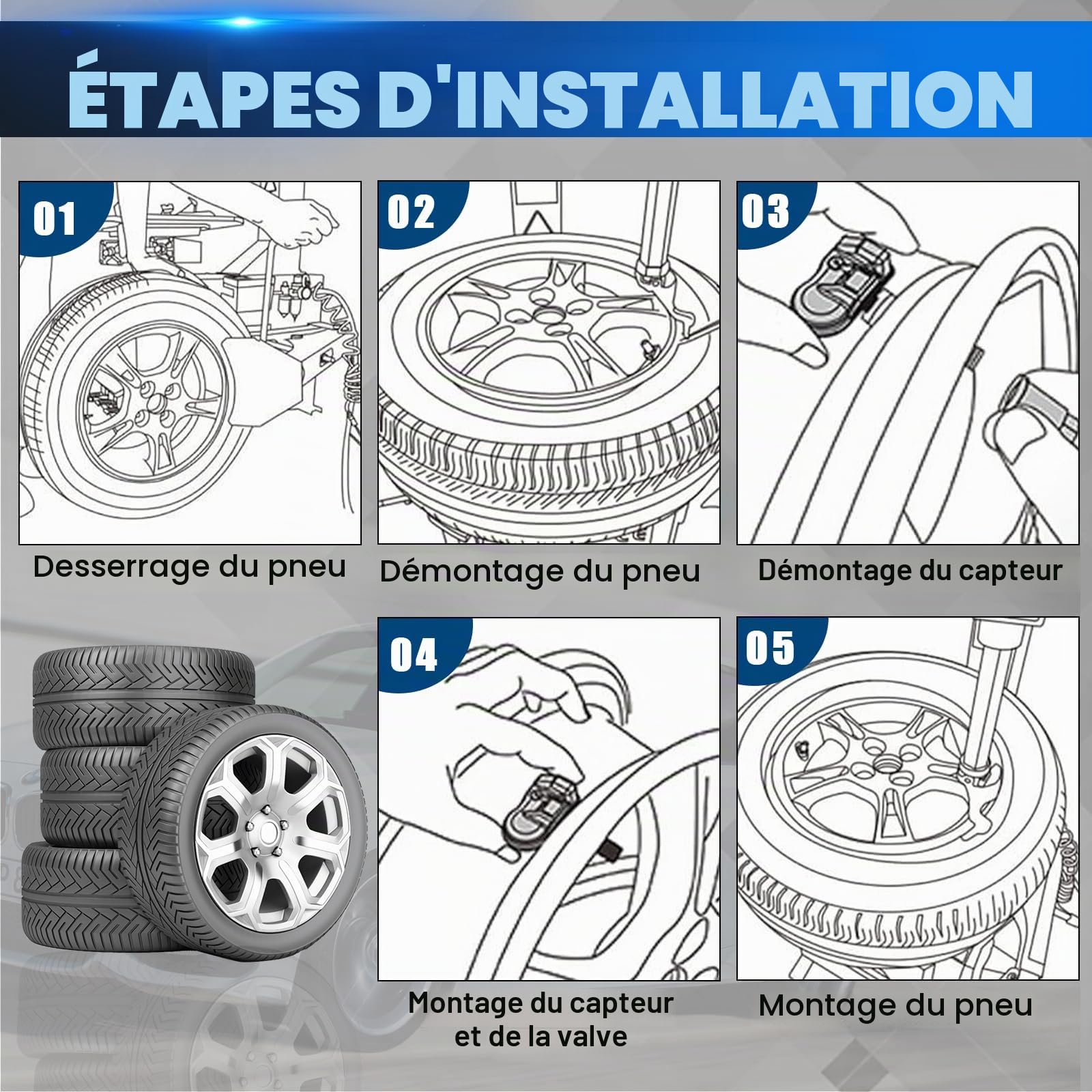 Capteur de Pression des Pneus Compatible avec Renault Espace V, Kadjar, Megane IV/Grandtour, Scenic IV, Talisman/Grandtour RDKS TPMS Compatible avec Micra V Qashqai II X-Trail 407004CB0A 407004CB0B