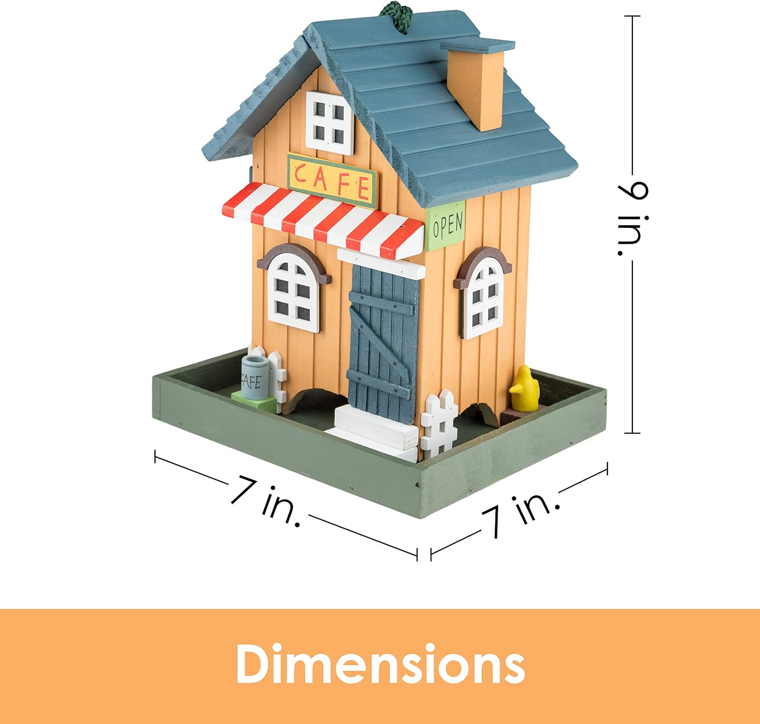 Clever Garden Hanging Birdhouse, Decorative Outdoor Bird Feeder for Hummingbirds and Wild Birds, Tan Café