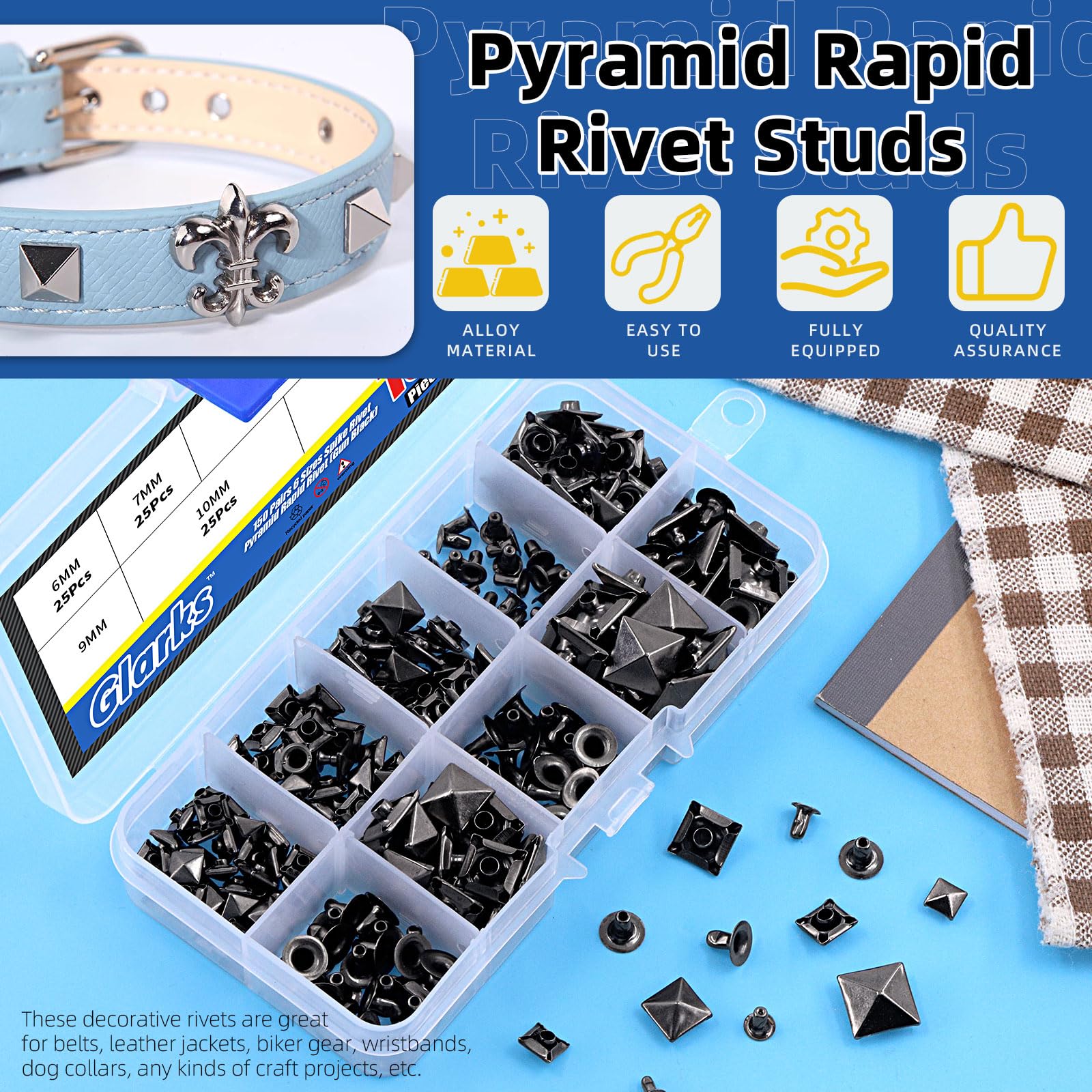 Glarks 150Pcs Gun Spike Rivet - Image 3