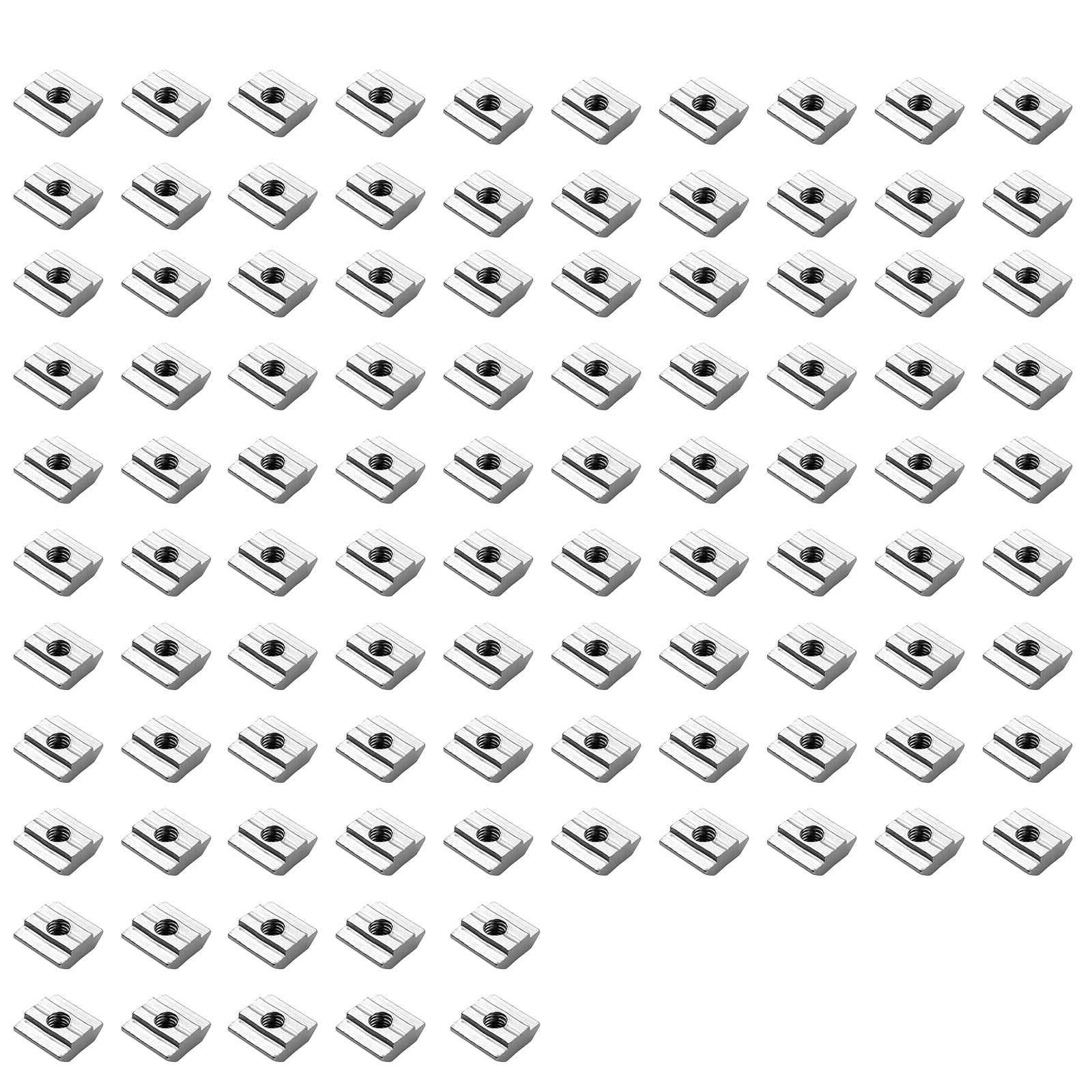 EYPINS 100 x kamienie do rowków M6 do profilu aluminiowego 3030 rowek 8, nakrętka ślizgowa typu B, stal węglowa, europejski gwint M6, profil do mebli, głowic młotkowych, profili aluminiowych, obróbki drewna