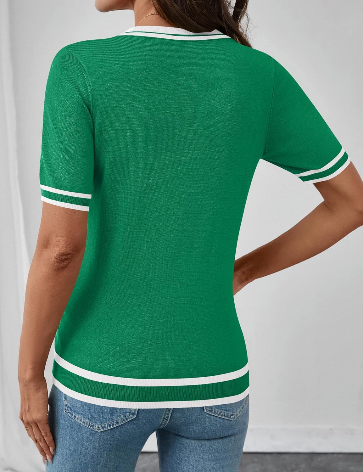 LOMON Short Sleeve Sweater for Women Light-Weight Crew Neck Summer Tops Dressy Casual Women's Clothes 2026, S-XXL - Image 6