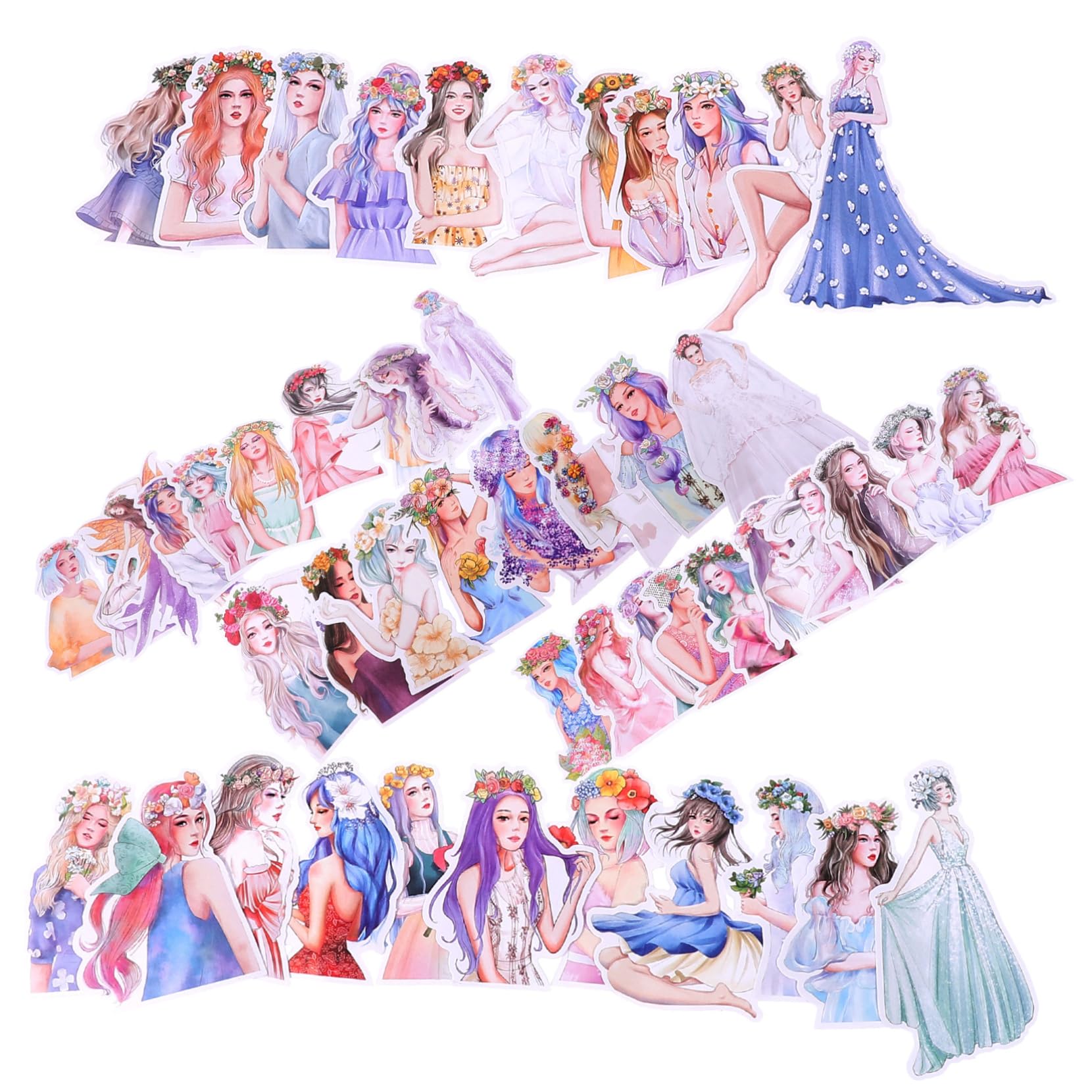 TEHAUX 4 Set Adesivi Fai Da Te Conto Mano Figurine Dell'album Botanico Adesivi Scrapbooking Adesivi Per Scrapbooking Forniture Per Il Diario Adesivi Planner Estetici Carta 100 Pezzi * 4