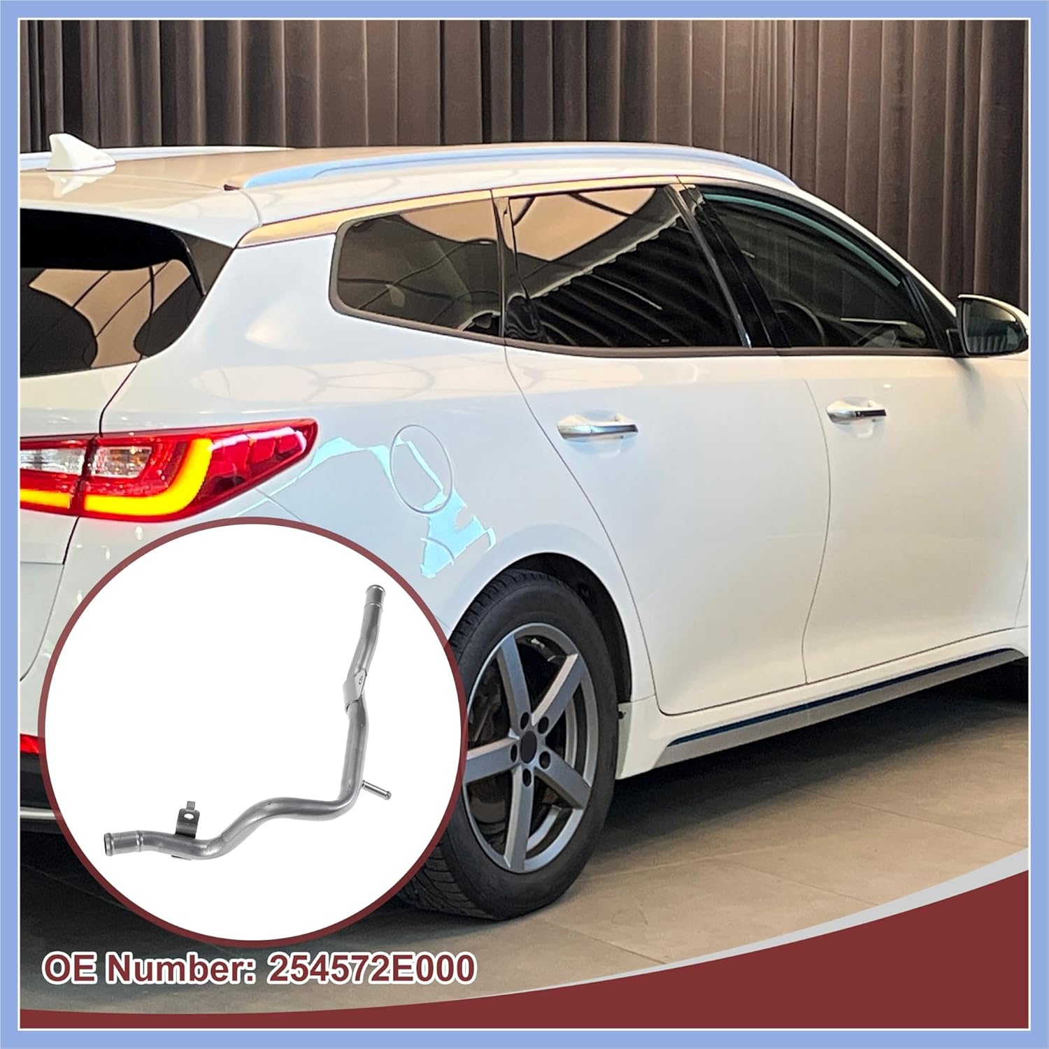 1 Pc Heater Hose for Kia Forte Forte5 2014-2018 Engine Water Inlet Tube Pipe No.254572E000 Silver Tone Metal Stable